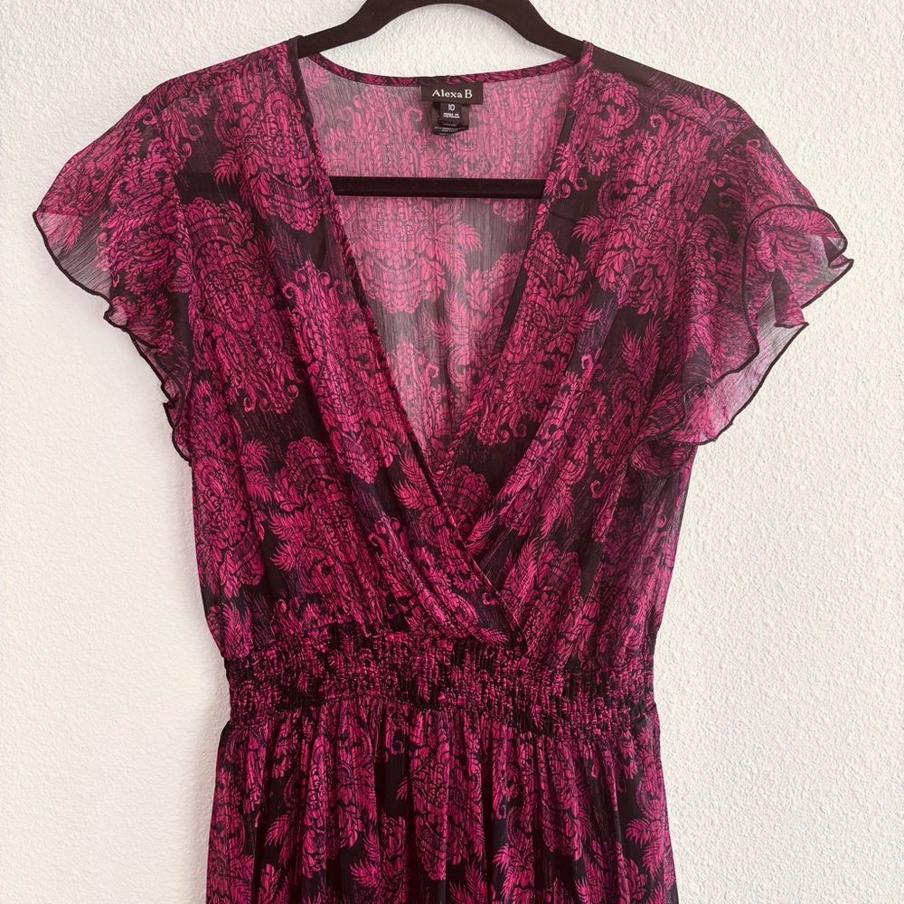 Red and Black Maxi Dress